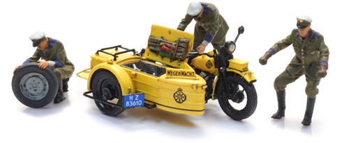 Artitec 10.398 H0 ANWB wegenwacht motorfiets zijspan met figuren, kit