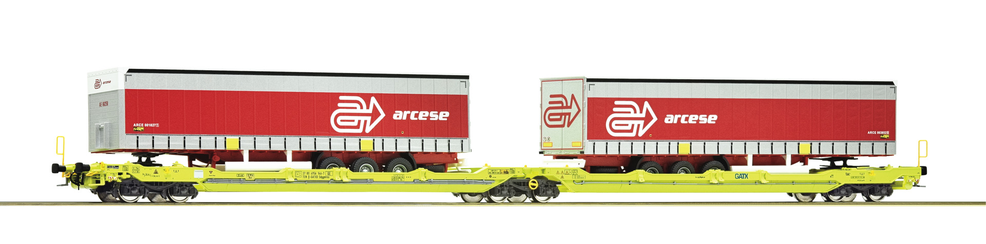 Roco 77391 H0 Dubbele containerwagen T3000e + Arcese trailer