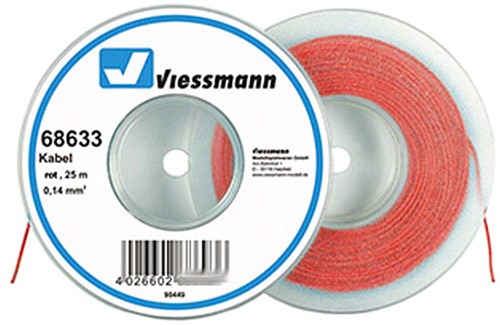 Viessmann 68633 Draad rood, 0,14 mm, 25 meter