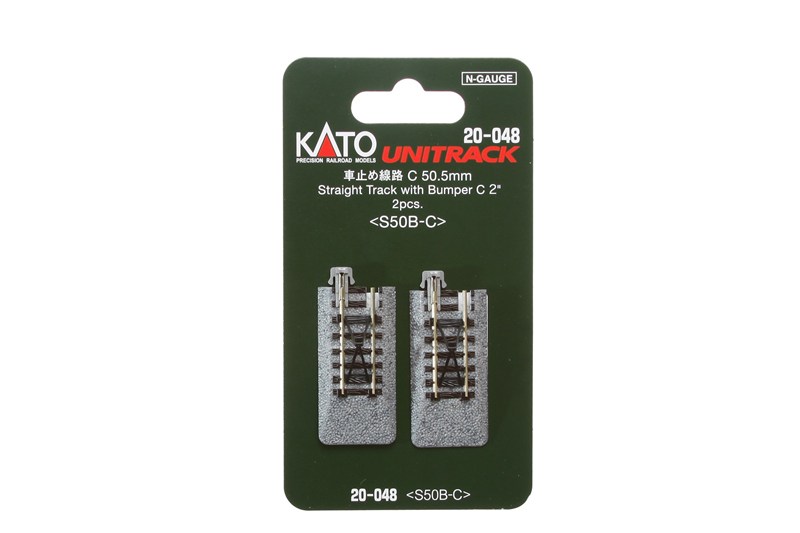Kato 20-048 N UNITRACK Stootblok met profiel recht 62 mm, 2 stuks
