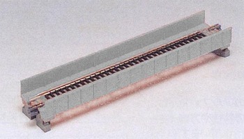 Kato 20-452 N Brug grijs enkelspoor met rail, 186 mm