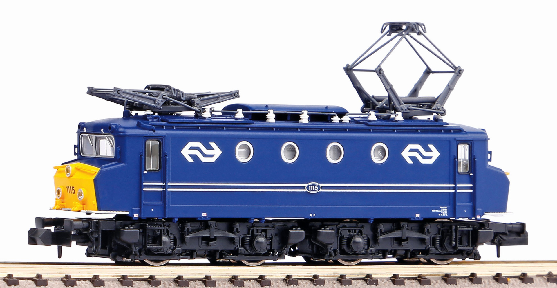 Piko 40372 N NS elektrische locomotief 1115, blauw met voorzetneus