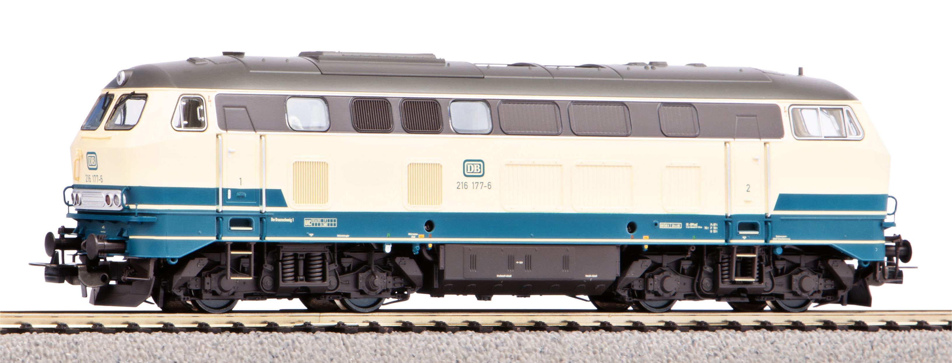 Piko 52408 H0 DB diesellocomotief BR 216 blauw/beige, DC dss