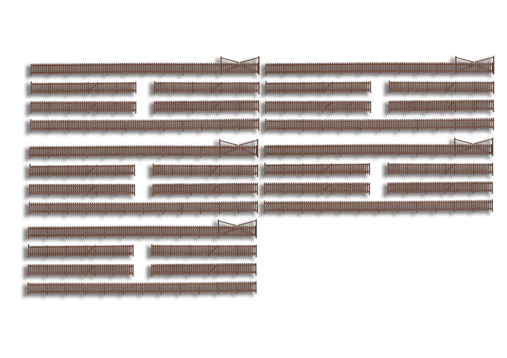 Kibri 37225 N Omheining met poorten, lengte 230 cm