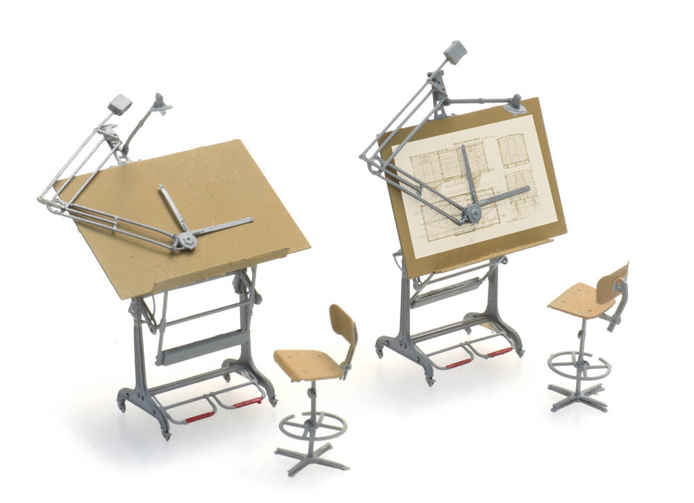 Artitec 387.474 H0 Set tekentafels met stoelen (2x)