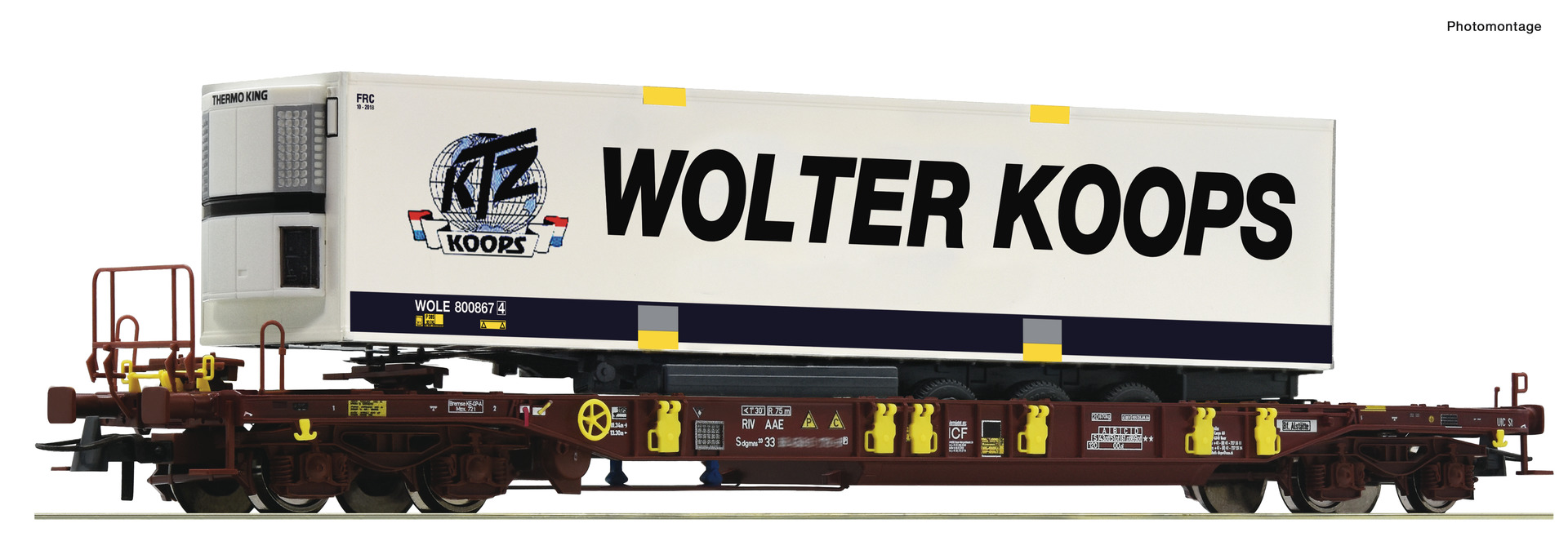 Roco 76224 H0 AAE draagwagen T3 met Wolter Koops oplegger