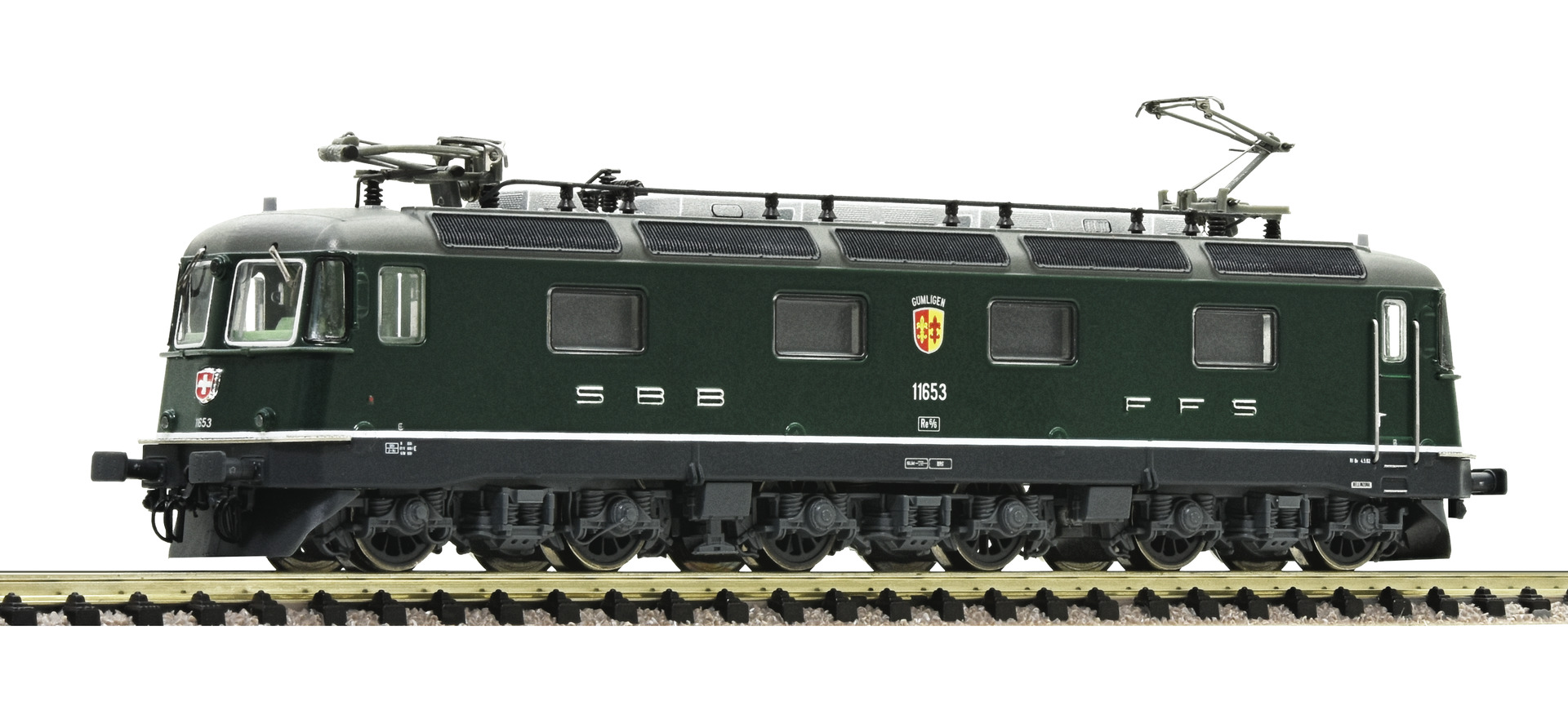 Fleischmann 734190 N SBB elektrische locomotief Re 6/6 groen, sound