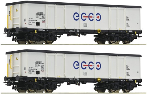 Roco 76731 H0 2-delige set Ecco Rail open wagens Eaos