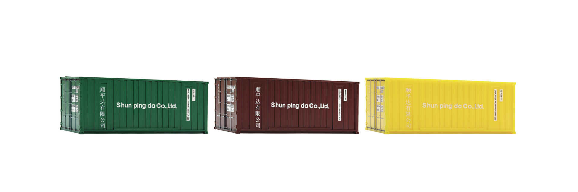 Roco 05217 H0 3-delige set 20' containers