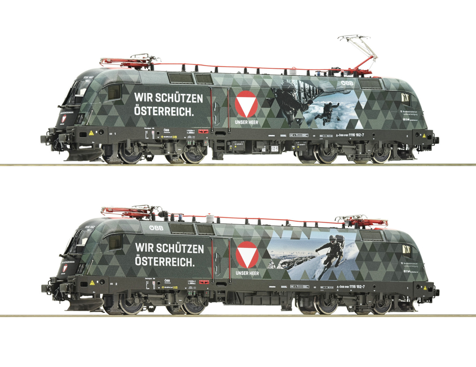 Roco 70491 H0 ÖBB elektrische locomotief 1116 182-7 Bundesheer, DC dss