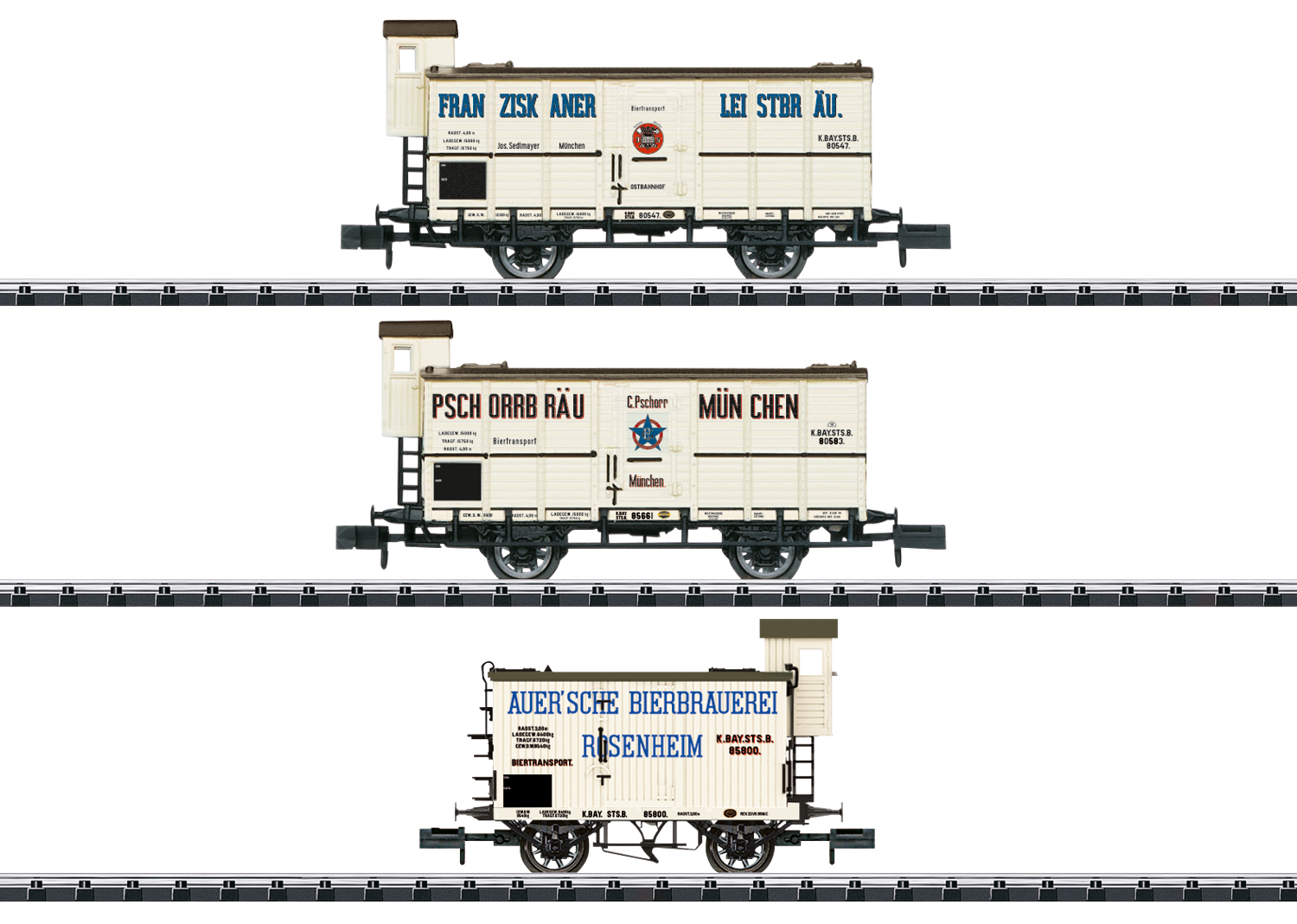 Minitrix 18726 N Kühlwagen-Set K.Bay.Sts.B.